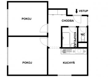 Byt 2+1 k pronájmu, Hodonín / Patočkova
