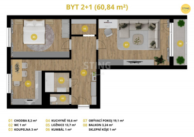 Byt 2+1, Ostrava / Poruba - fotografie č. 1